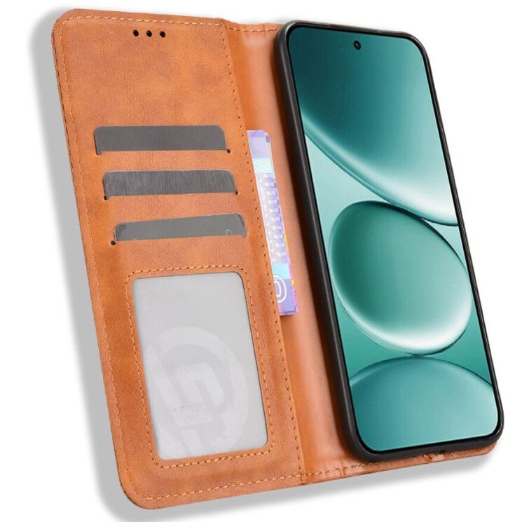 Чехол-книжка Deexe Retro Style для Xiaomi Redmi Note 15 Pro - Brown: фото 6 из 19