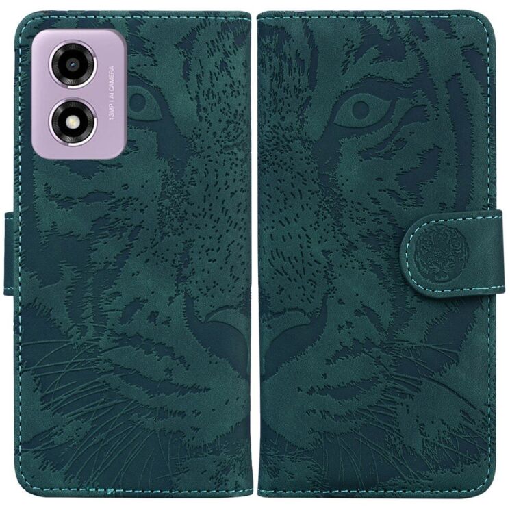 Чехол-книжка Deexe Tiger для Motorola Moto E14 / G04s - Green: фото 1 из 7
