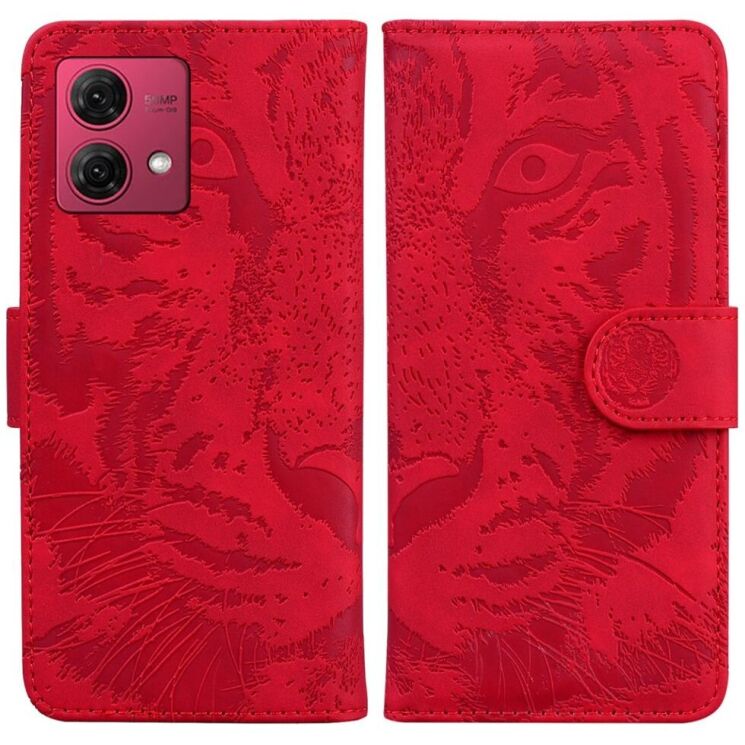 Чехол-книжка Deexe Tiger для Motorola Moto G84 - Red: фото 1 из 7
