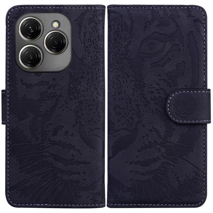 Чехол-книжка Deexe Tiger для TECNO Spark 20 Pro - Black: фото 1 из 7