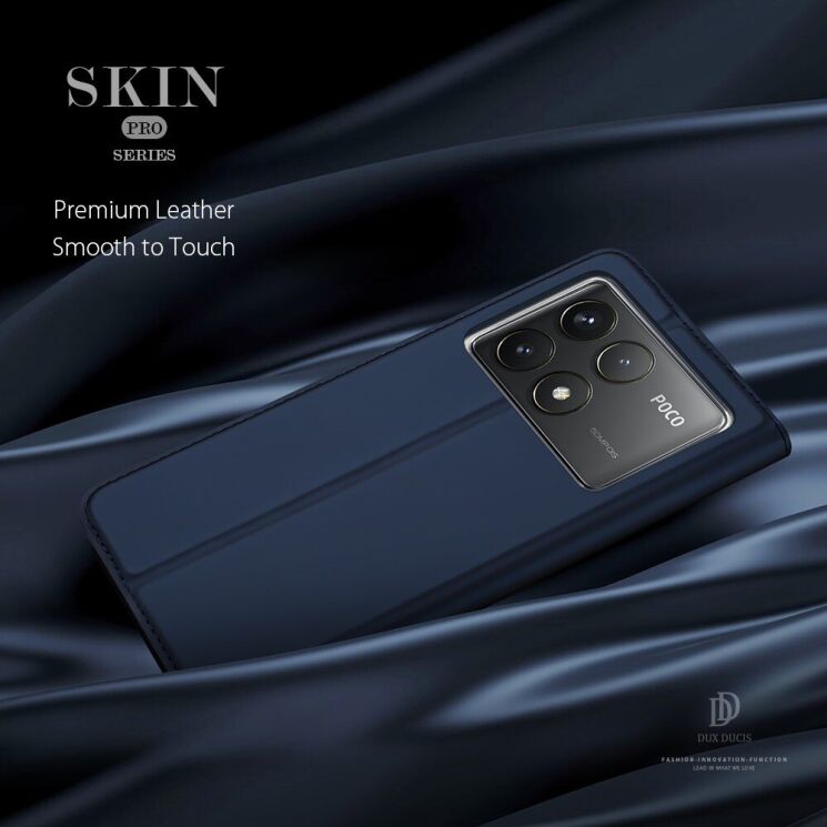 Чехол-книжка DUX DUCIS Skin Pro для Xiaomi Poco F6 Pro - Blue: фото 10 из 14
