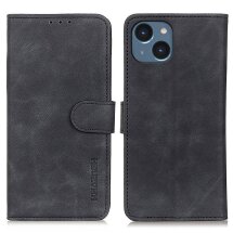 Чехол-книжка KHAZNEH Retro Wallet для Apple iPhone 15 - Black: фото 1 из 9