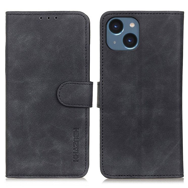 Чехол-книжка KHAZNEH Retro Wallet для Apple iPhone 15 - Black: фото 1 из 9