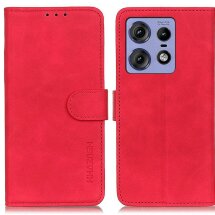Чехол-книжка KHAZNEH Retro Wallet для Motorola Edge 50 Pro - Red: фото 1 из 9