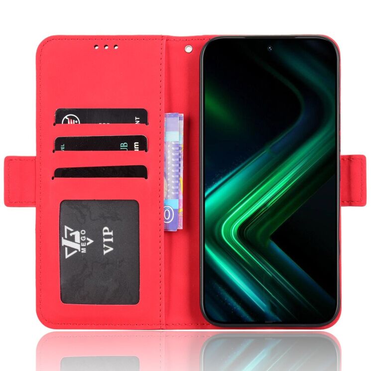 Чохол-книжка з кишеньками Deexe Wallet Stand для Infinix GT 50 Pro - Red: фото 5 з 15