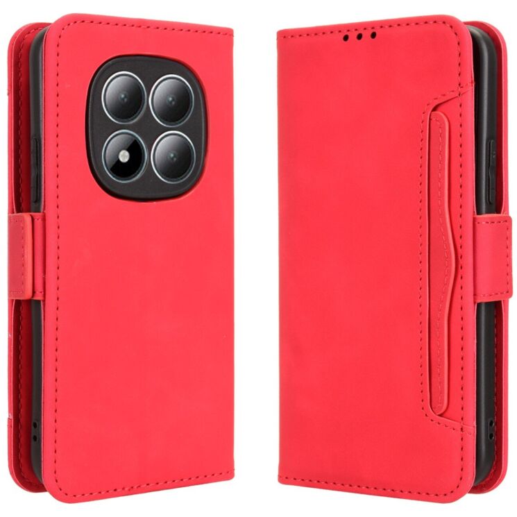 Чехол-книжка с карманами Deexe Wallet Stand для Xiaomi Redmi Note 15 Pro - Red: фото 1 из 16