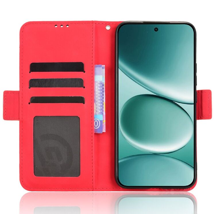 Чехол-книжка с карманами Deexe Wallet Stand для Xiaomi Redmi Note 15 Pro - Red: фото 4 из 16