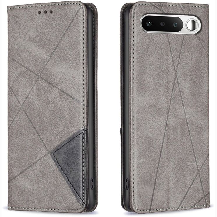 Чохол-книжка з кишеньками UniCase Geometric Pattern для Realme 16 - Grey: фото 1 з 11