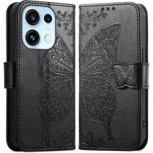 Чохол-книжка з малюнком UniCase Butterfly Pattern для OPPO Reno 16 / 16 Pro - Black: фото 1 з 14