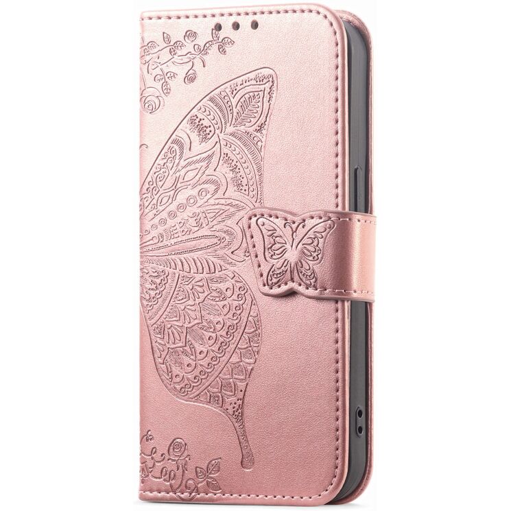 Чохол-книжка з малюнком UniCase Butterfly Pattern для Xiaomi Poco X8 Pro - Rose Gold: фото 5 з 10