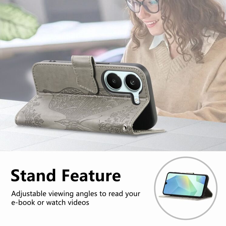 Чехол-книжка с рисунком UniCase Butterfly Pattern для Xiaomi Poco X8 Pro - Light Purple: фото 9 из 10