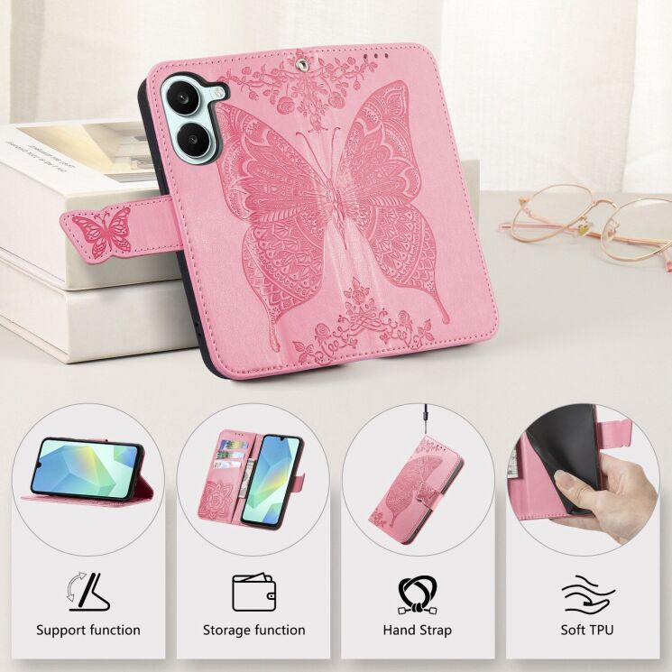 Чехол-книжка с рисунком UniCase Butterfly Pattern для Xiaomi Poco X8 Pro - Light Purple: фото 10 из 10