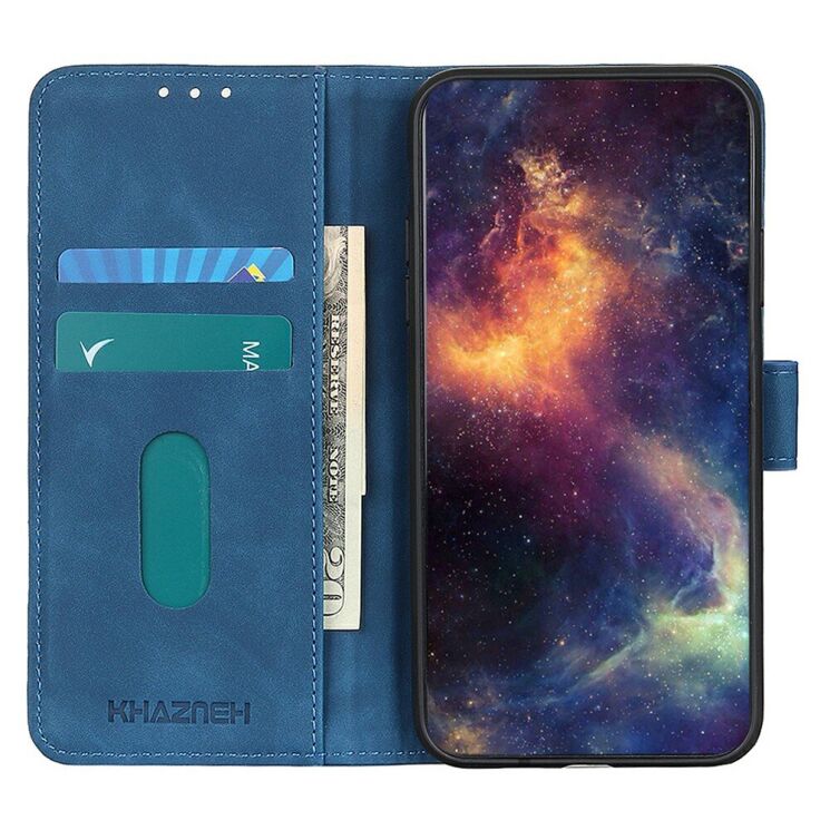 Чехол-книжка с застежкой KHAZNEH Retro Wallet для Samsung Galaxy A37 (A376) - Blue: фото 2 из 6