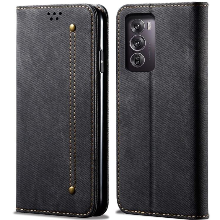 Чехол-книжка UniCase Jeans Wallet для OPPO Reno 12 Pro - Black: фото 1 из 6