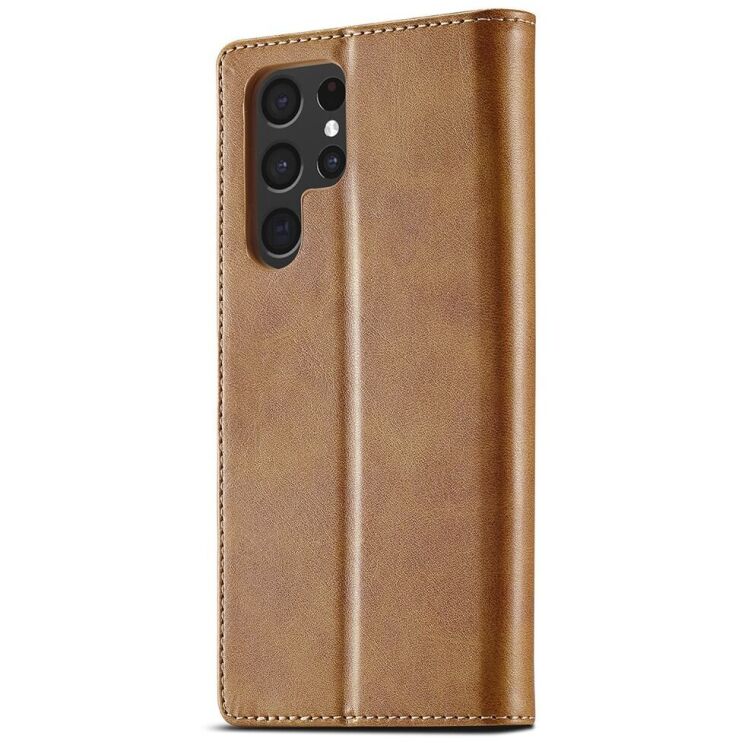 Чехол LC.IMEEKE Wallet Case для Samsung Galaxy S22 Ultra - Light Brown: фото 4 из 10