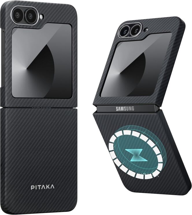 Чехол Pitaka MagEZ Case 5 (FF) для Samsung Galaxy Flip 6 FBFLIP6 - Black / Grey: фото 2 из 11