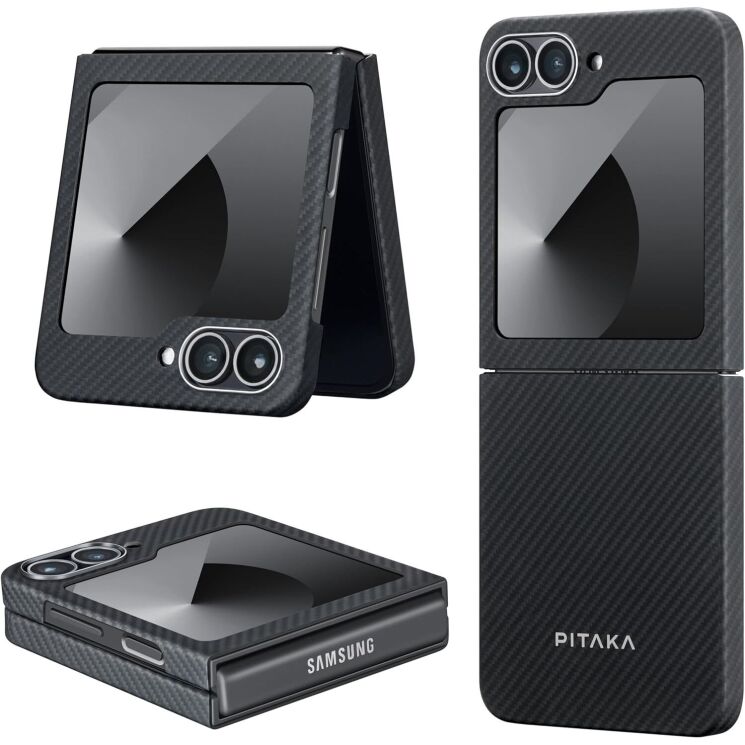 Чехол Pitaka MagEZ Case 5 (FF) для Samsung Galaxy Flip 6 FBFLIP6 - Black / Grey: фото 3 из 11