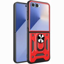 Чохол із захистом камери Deexe Armor Shield для Samsung Galaxy Flip 8 - Red: фото 1 з 10