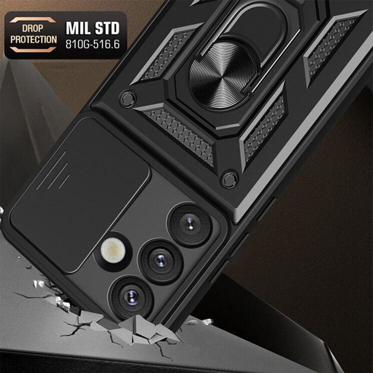 Чехол с защитой камеры Deexe Armor Shield для Samsung Galaxy S26 Plus - Black: фото 2 из 9