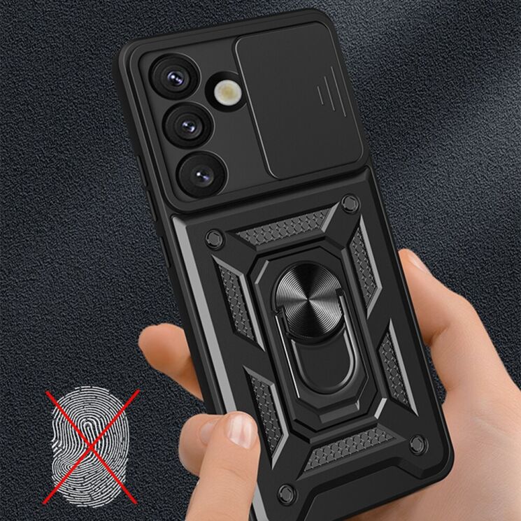 Чехол с защитой камеры Deexe Armor Shield для Samsung Galaxy S26 Plus - Black: фото 5 из 9
