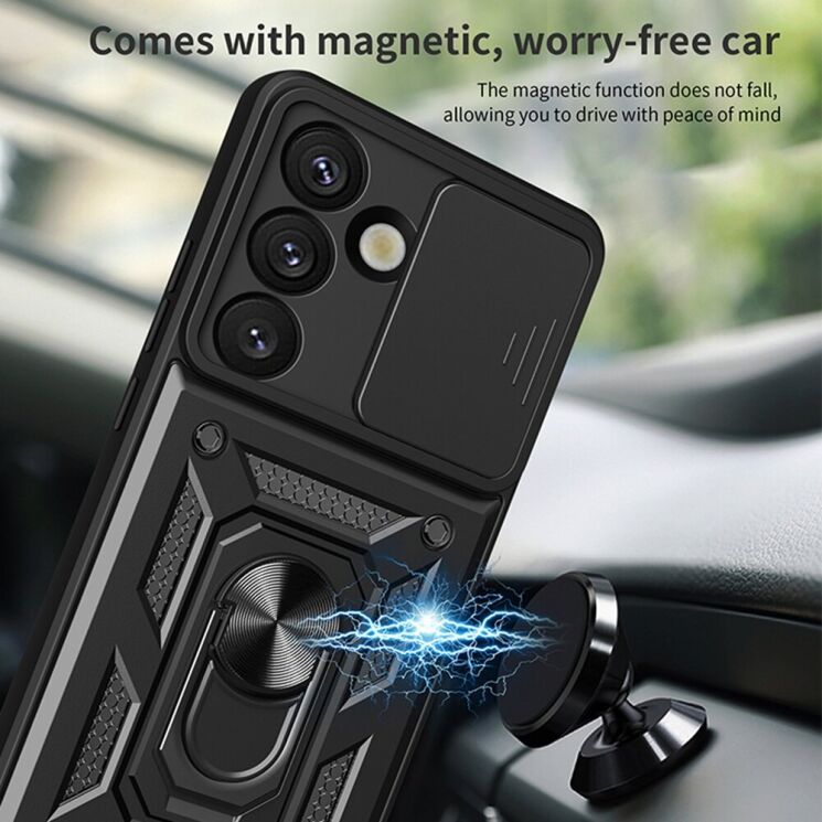 Чехол с защитой камеры Deexe Armor Shield для Samsung Galaxy S26 Plus - Black: фото 3 из 9