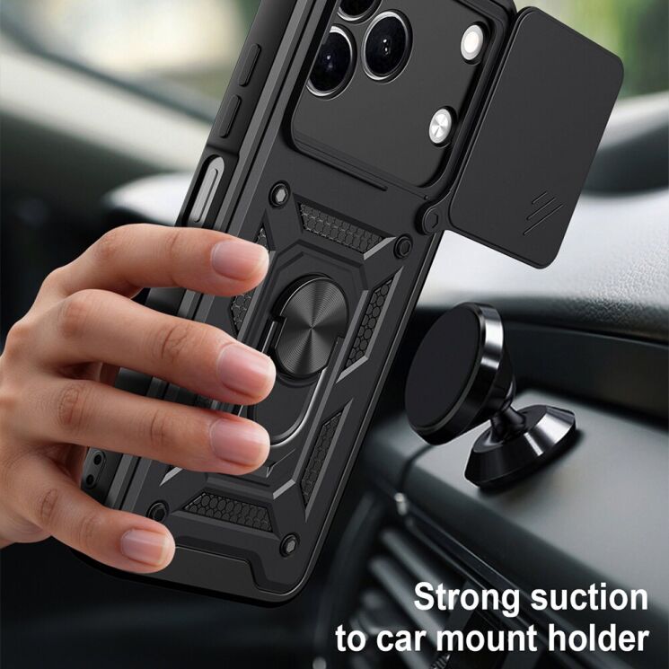 Чехол с защитой камеры Deexe Armor Shield для TECNO Spark 50 - Black (432402B) Чехол с защитой камеры Deexe Armor Shield для TECNO Spark 50 - Black: фото 4 из 9