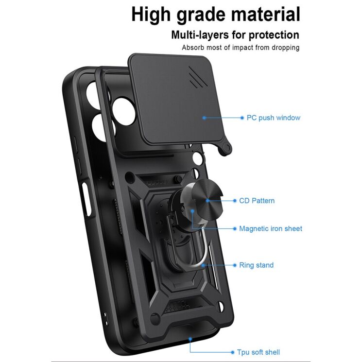 Чехол с защитой камеры Deexe Armor Shield для TECNO Spark 50 - Black (432402B) Чехол с защитой камеры Deexe Armor Shield для TECNO Spark 50 - Black: фото 9 из 9