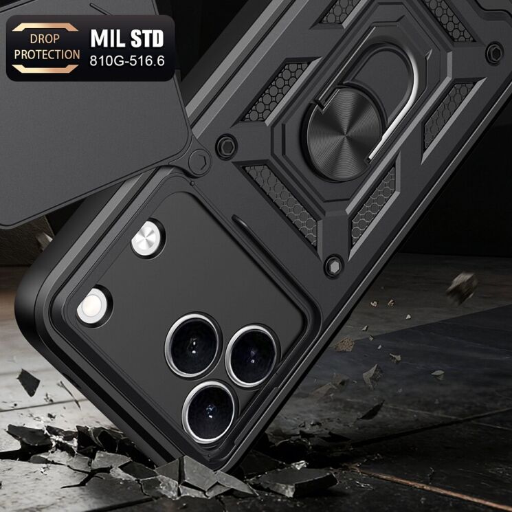 Чехол с защитой камеры Deexe Armor Shield для TECNO Spark 50 - Black (432402B) Чехол с защитой камеры Deexe Armor Shield для TECNO Spark 50 - Black: фото 3 из 9