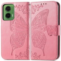 Чехол UniCase Butterfly Pattern для Motorola Moto G35 - Pink: фото 1 из 7