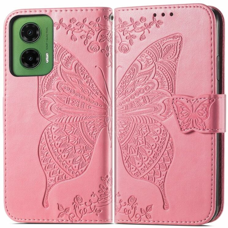 Чехол UniCase Butterfly Pattern для Motorola Moto G35 - Pink: фото 1 из 7