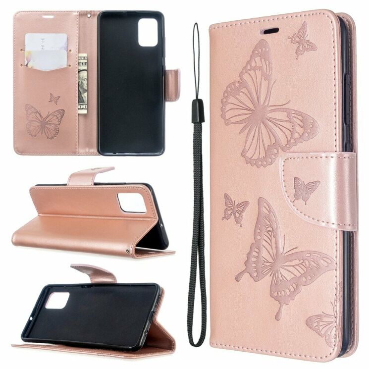 Чехол UniCase Butterfly Pattern для Samsung Galaxy A51 - Rose Gold: фото 1 из 10