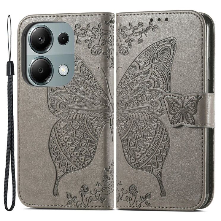 Чехол UniCase Butterfly Pattern для Xiaomi Redmi Note 13 Pro 4G / Poco M6 Pro - Grey: фото 1 из 8