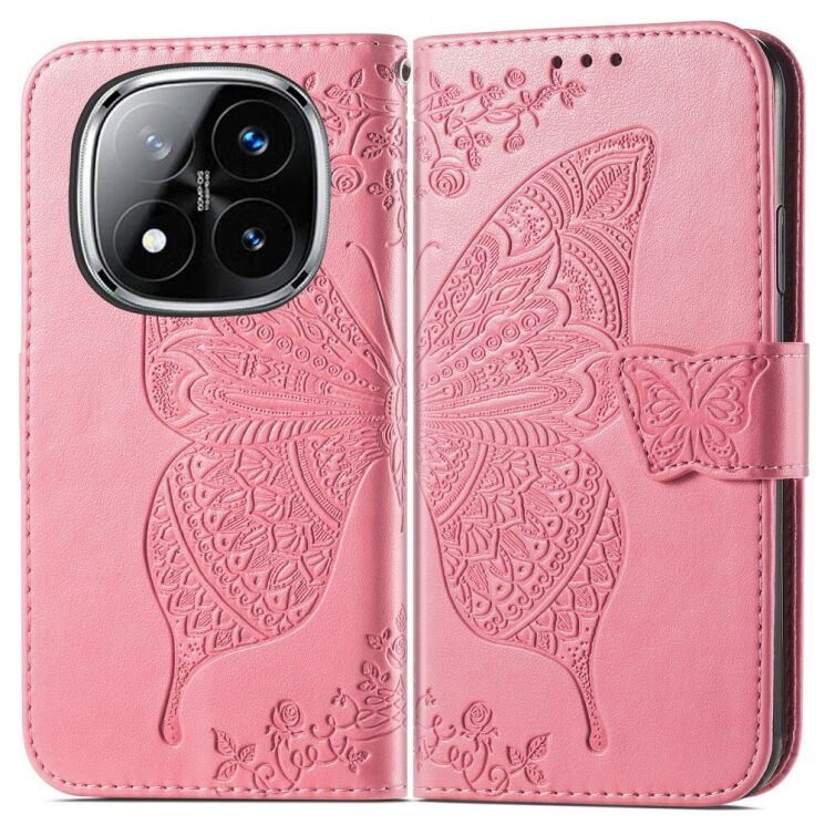 Чехол UniCase Butterfly Pattern для Xiaomi Redmi Note 14 Pro - Pink: фото 2 из 12