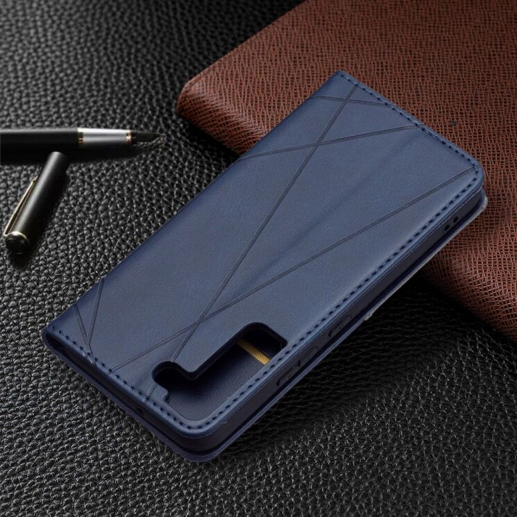 Чехол UniCase Geometric Pattern для Samsung Galaxy S22 (S901) - Blue: фото 5 из 9