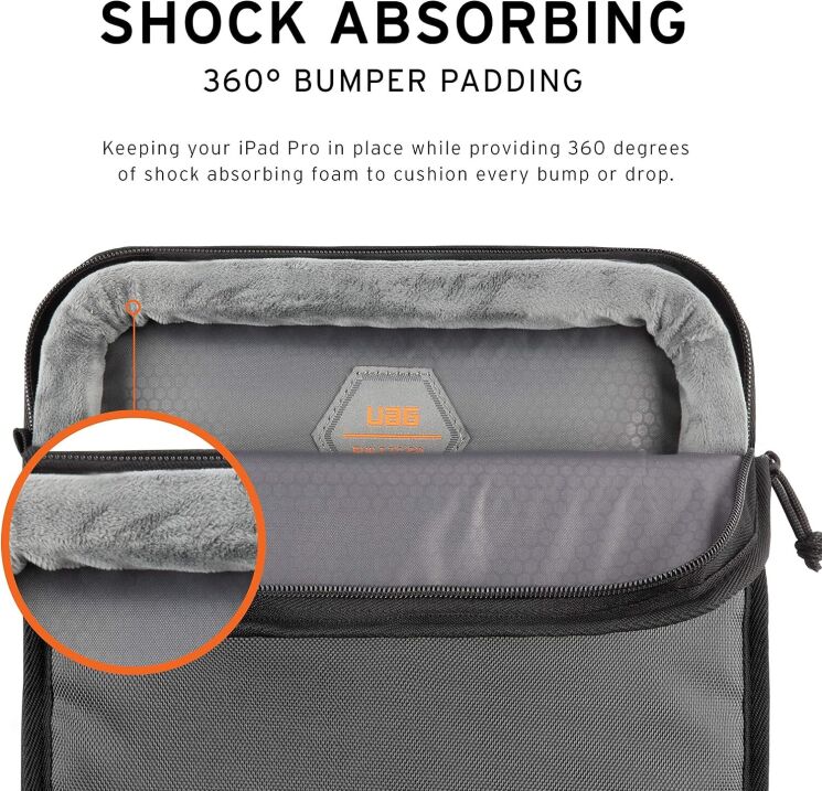 Чехол URBAN ARMOR GEAR Shock Sleeve Lite для планшетів и ноутбуков діагоналлю до 11 дюймів - Gray: фото 6 из 8