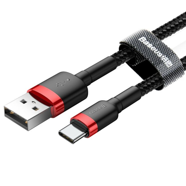 Дата-кабель BASEUS Kevlar Series Type-C 3A (1м) - Black / Red: фото 2 з 15
