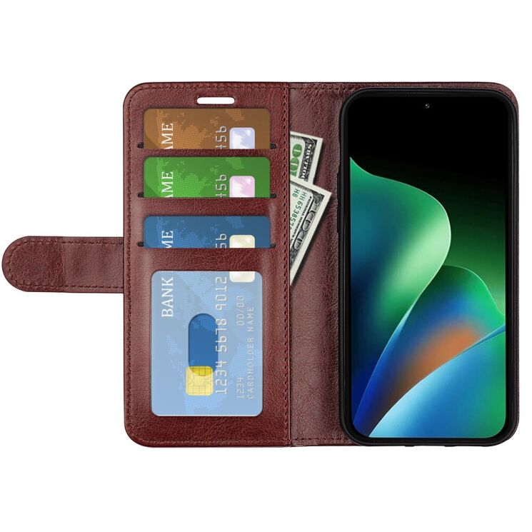 Классический чехол-книжка Deexe Wallet Style для Xiaomi Redmi 17 - Brown (429002Z) Классический чехол-книжка Deexe Wallet Style для Xiaomi Redmi 17 - Brown: фото 2 из 7