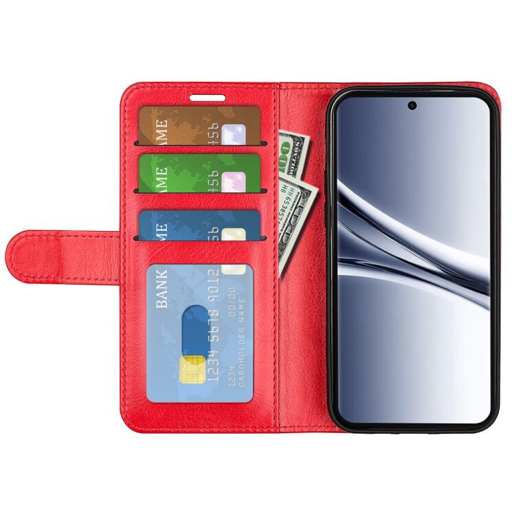 Классический чехол-книжка Deexe Wallet Style для Xiaomi Redmi Note 15 - Red: фото 2 из 6
