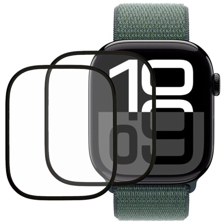 Комплект захисних плівок Deexe Protector Film для Apple Watch 10 46 mm - Black: фото 1 з 5