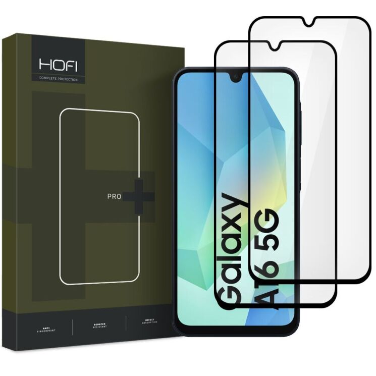 Комплект захисних стекол (2шт) HOFI Glass Pro+ (FP) для Samsung Galaxy A16 (A165) - Black: фото 1 з 4