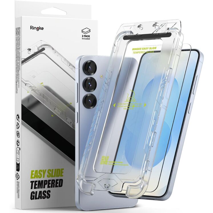 Комплект захисних стекол (2шт) Ringke Easy Slide Tempered Glass для Samsung Galaxy S25 (S931) / Galaxy S24 (S921) 8800274968448: фото 1 з 17