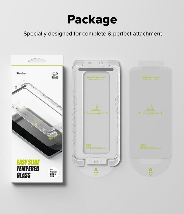 Комплект захисних стекол (2шт) Ringke Easy Slide Tempered Glass для Samsung Galaxy S25 (S931) / Galaxy S24 (S921) 8800274968448: фото 16 з 17