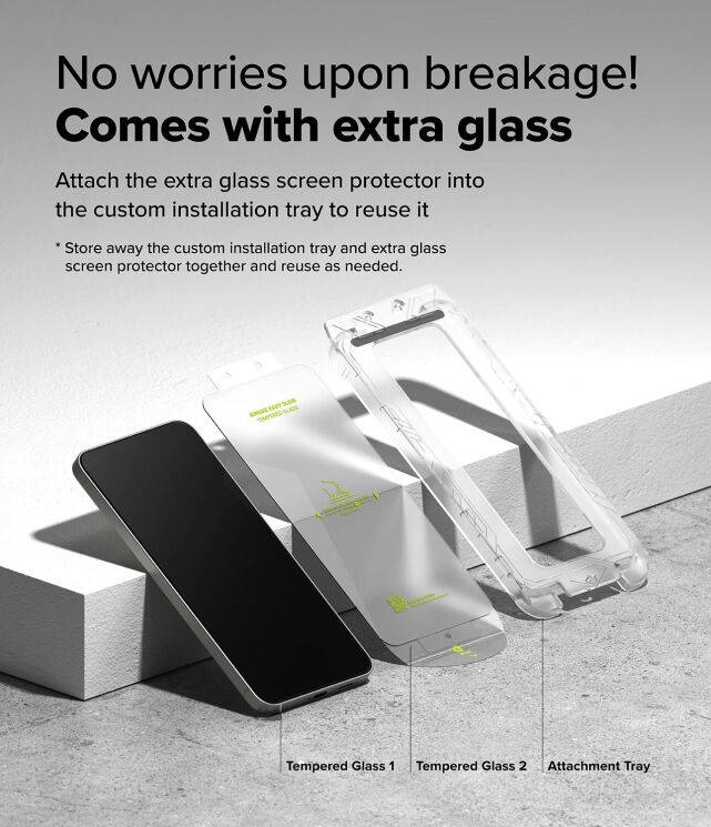 Комплект захисних стекол (2шт) Ringke Easy Slide Tempered Glass для Samsung Galaxy S25 (S931) / Galaxy S24 (S921) 8800274968448: фото 5 з 17