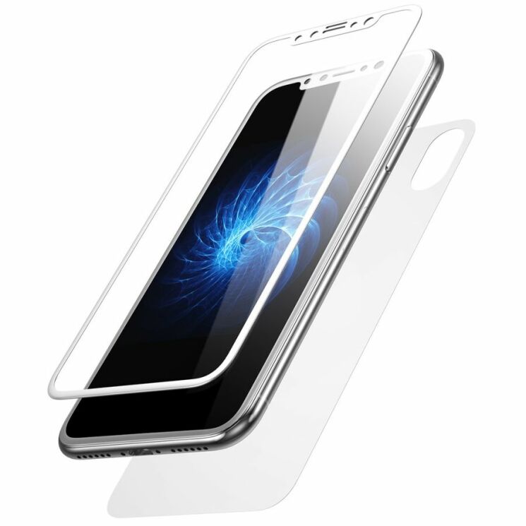 Комплект захисних стекол BASEUS HD Full Glue для Apple iPhone XS - White: фото 2 з 19
