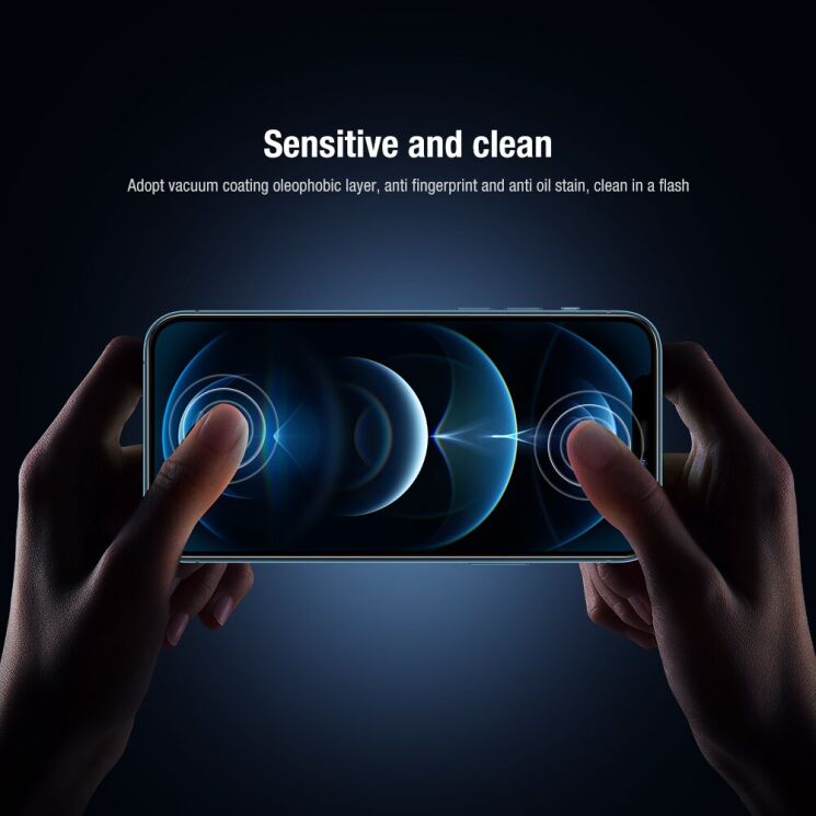 Комплект захисних стекол (на екран і камеру) NILLKIN 2-in-1 Full Screen HD для Apple iPhone 12 Pro - Black: фото 12 з 16