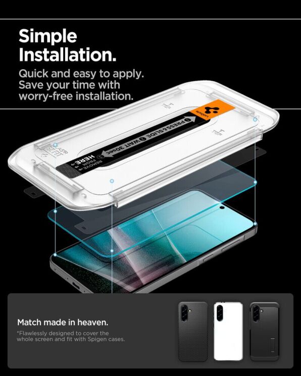 Комплект защитных стекол Spigen (SGP) GLAS.tR EZ Fit Sensor Protected для Samsung Galaxy A36 (A366) AGL09202: фото 9 из 12