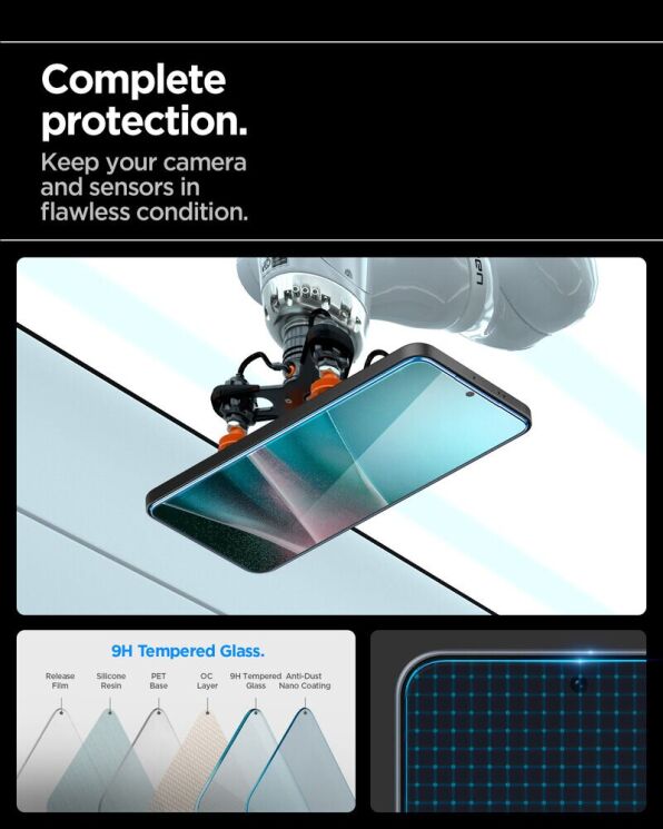 Комплект защитных стекол Spigen (SGP) GLAS.tR EZ Fit Sensor Protected для Samsung Galaxy A36 (A366) AGL09202: фото 11 из 12