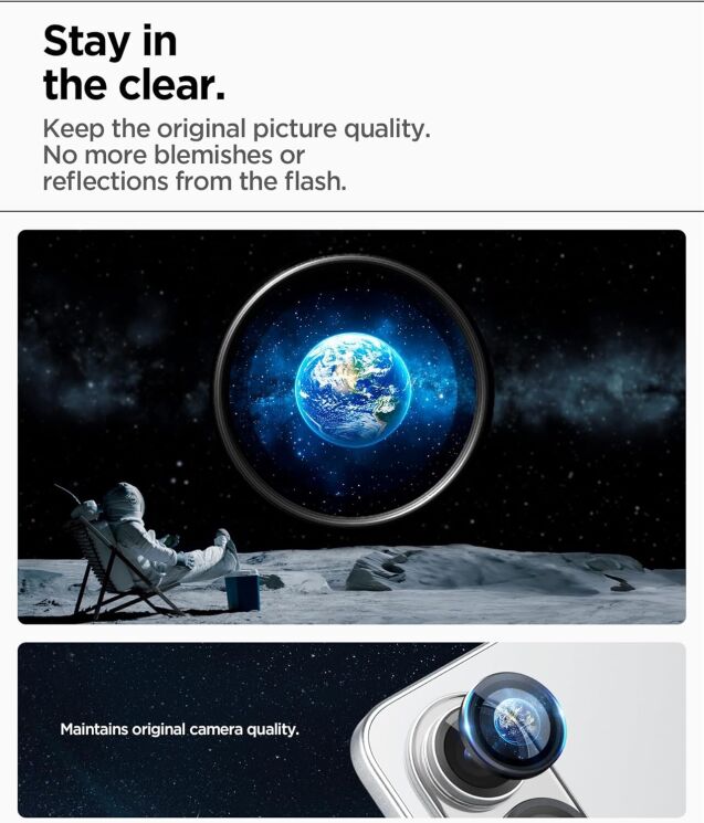 Комплект захисного скла Spigen (SGP) Optik Pro Lens Protector для Samsung Galaxy S25 Edge (S937) AGL09413 - Black: фото 10 з 12
