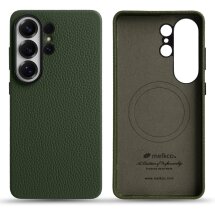 Кожаный чехол MELKCO Leather Case Magnetic для Samsung Galaxy S26 Ultra (S948) - Green: фото 1 из 4
