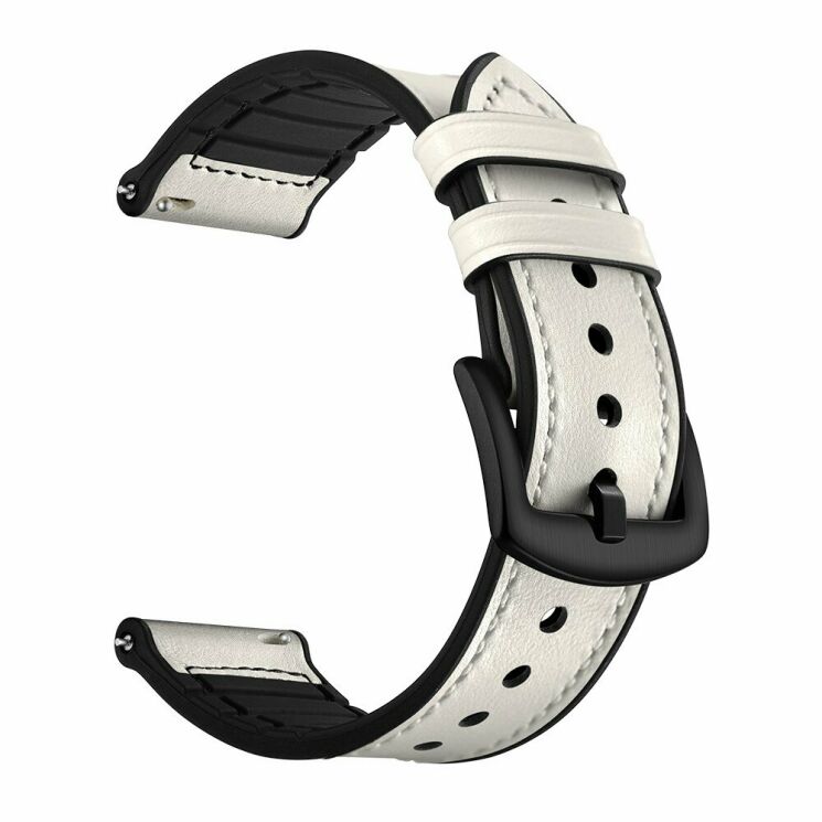 Кожаный ремешок Deexe Classic для Xiaomi Amazfit Watch GTR 47mm - White: фото 5 из 7